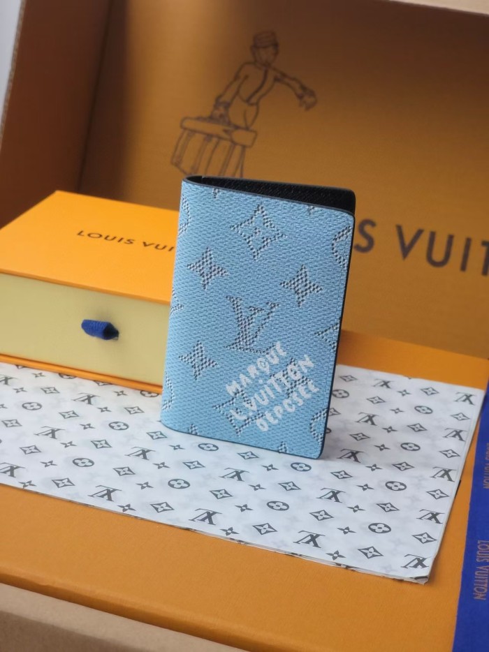 1:1 quality version Multiple logo print Monogram Heritage Coated Canvas Card Holder 8 colors 28636060