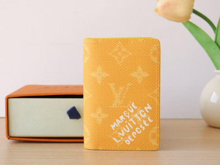 1:1 quality version Multiple logo print Monogram Heritage Coated Canvas Card Holder 8 colors 28636060
