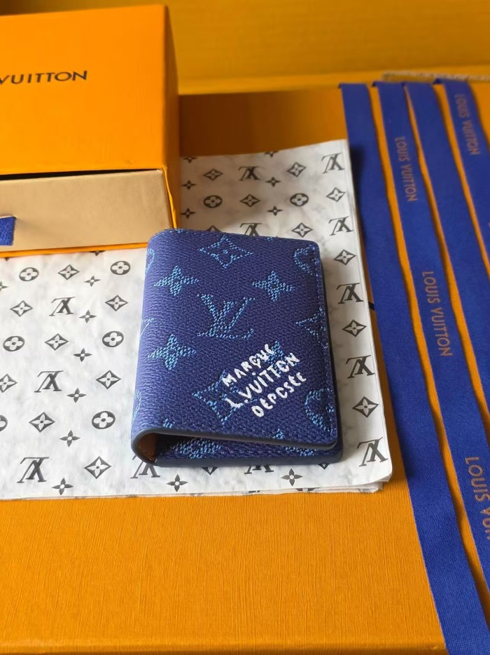 1:1 quality version Multiple logo print Monogram Heritage Coated Canvas Card Holder 8 colors 28636060