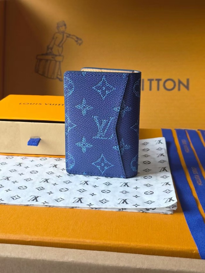 1:1 quality version Multiple logo print Monogram Heritage Coated Canvas Card Holder 8 colors 28636060