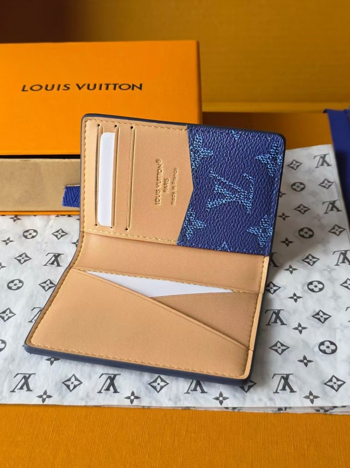 1:1 quality version Multiple logo print Monogram Heritage Coated Canvas Card Holder 8 colors 28636060