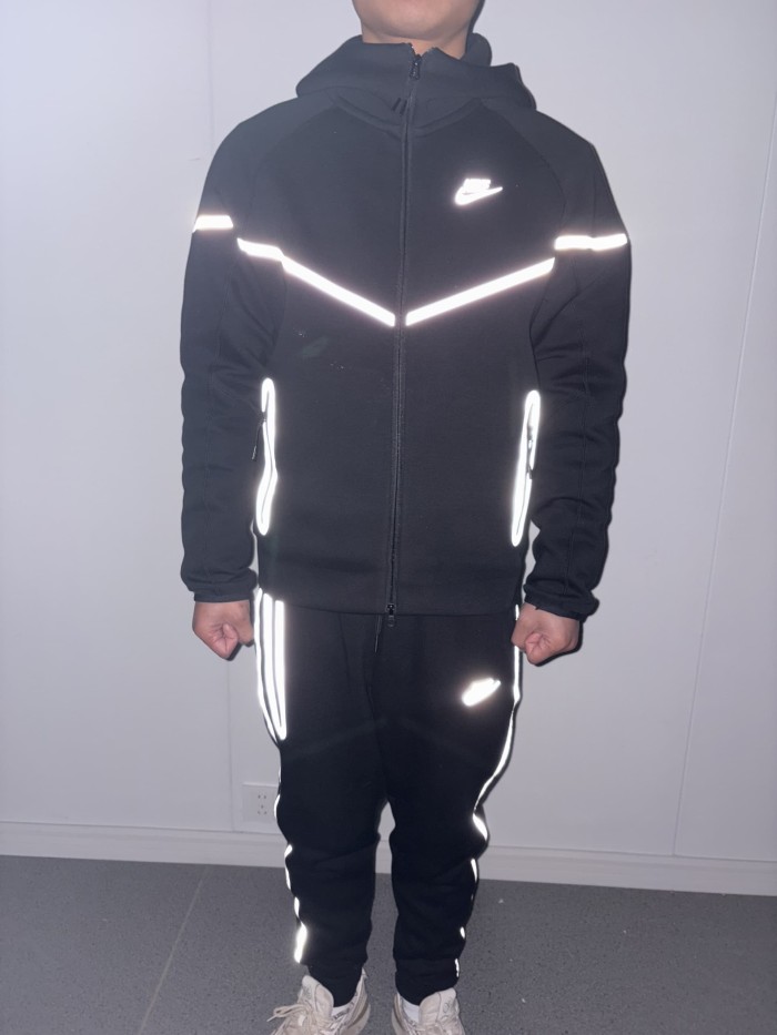 FZ0754 Reflective Strip Series Hoodie & Pants Set 6 colors 28642123