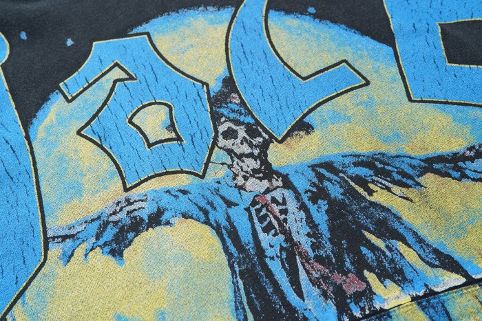 Skeleton Scarecrow Print Washed Version Hoodie 28642061