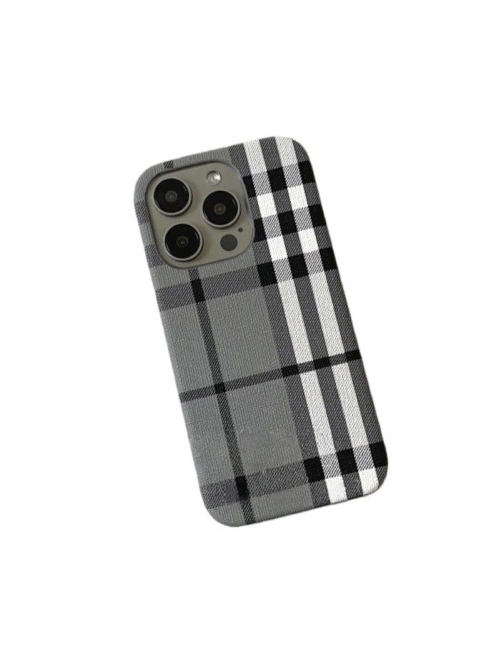 Retro Scottish Plaid Grey White Phone Case 28653786