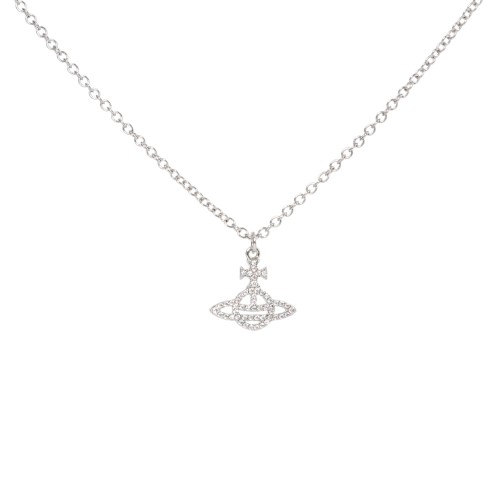 Hollow Line Saturn Full Diamond Necklace 28659492