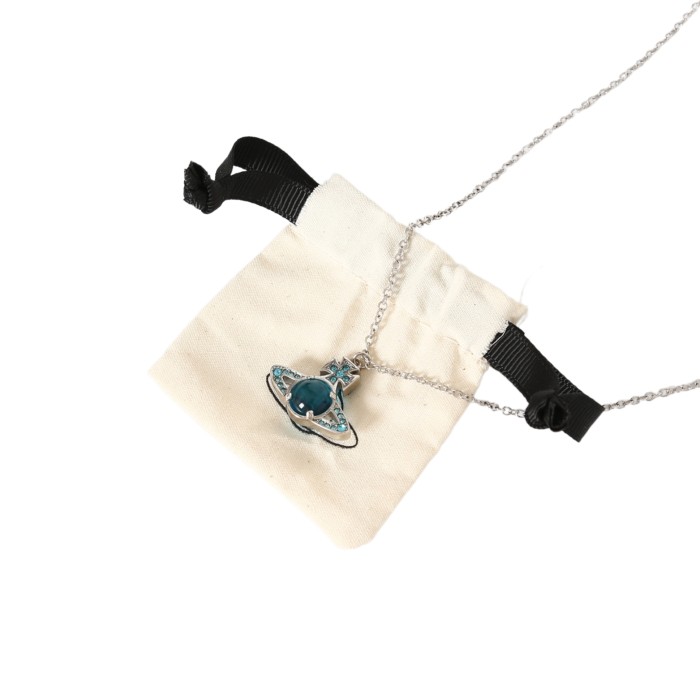Lake Blue Transfer Bead Necklace 28659497