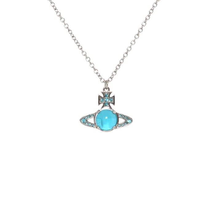 Lake Blue Transfer Bead Necklace 28659497