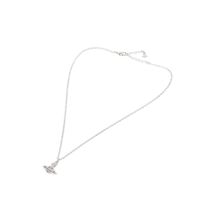Hollow Line Saturn Full Diamond Necklace 28659492
