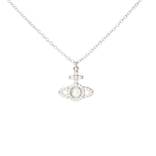 Cross Line Pearl Full Diamond Necklace 28659495