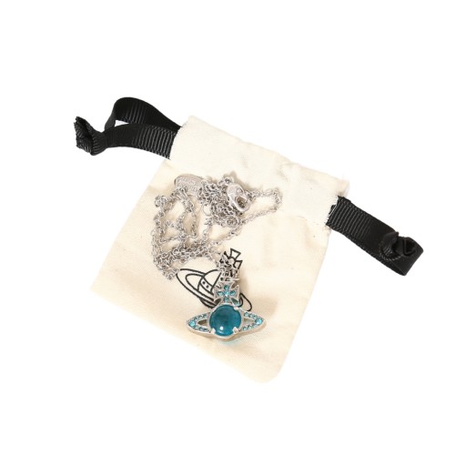 Lake Blue Transfer Bead Necklace 28659497