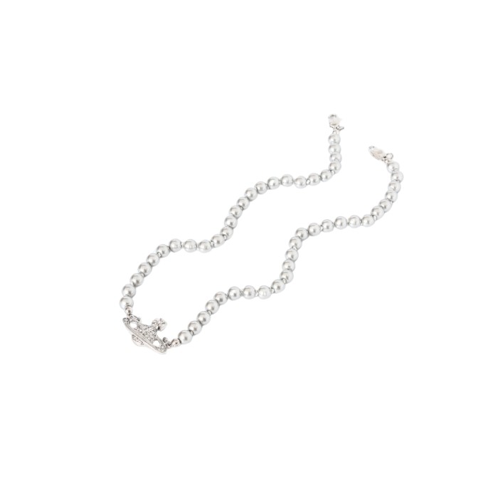 Grey Pearl Saturn Necklace 28659501