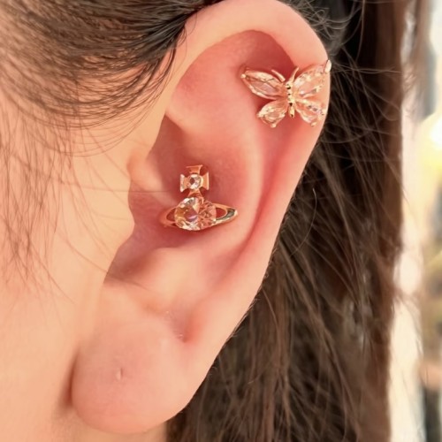 Pink Butterfly Stud Earrings 28659475