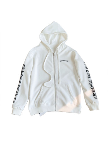 1:1 quality version Classic Scroll Print Zipper Hoodie 28661303