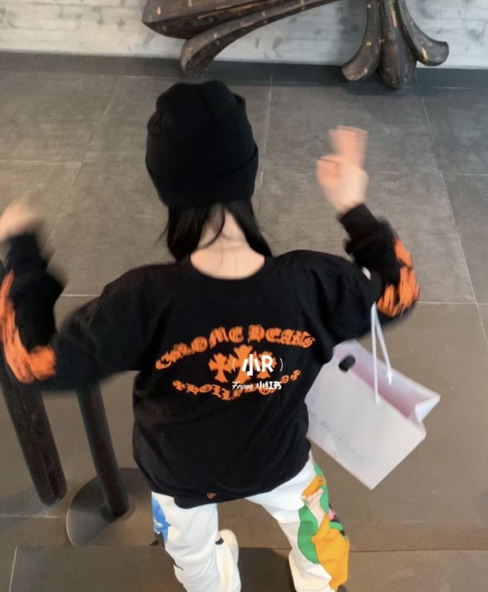 1:1 quality version Orange Logo Print Long Sleeve T-Shirt 2 colors 28673866