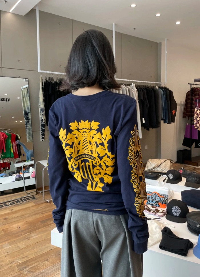 1:1 quality version yellow Vine Sword Print Long Sleeve T-Shirt 28673864