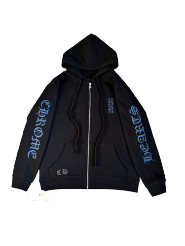 1:1 quality version Blue Sanskrit Print Zipper Hoodie 2 colors 28675448