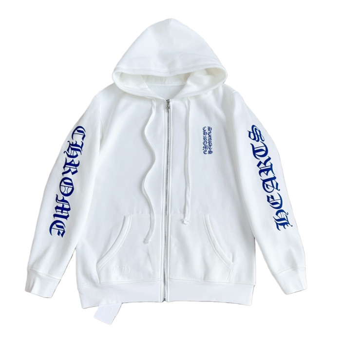 1:1 quality version Blue Sanskrit Print Zipper Hoodie 2 colors 28675448
