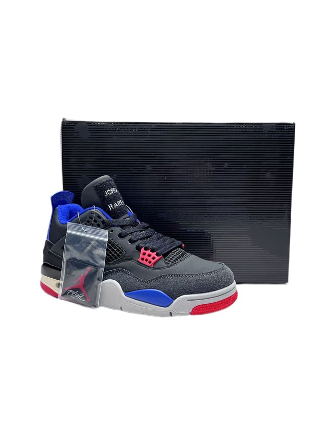  [plus-size shoes] Air @j4 Rare  Air “Laser” Black/Gray Mid-Top Retro Basketball Shoes 28675783