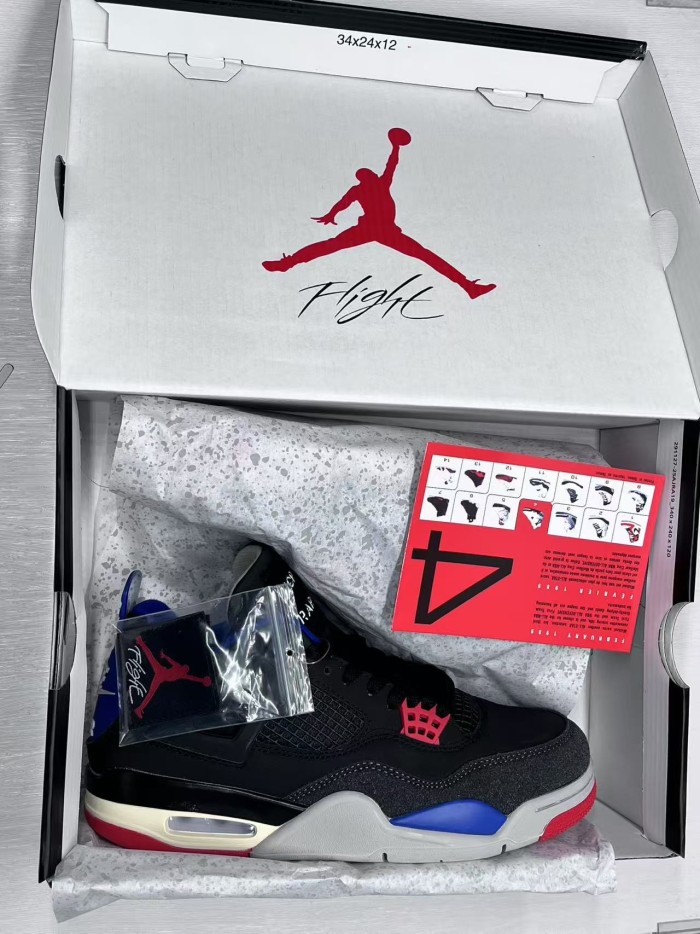  [plus-size shoes] Air @j4 Rare  Air “Laser” Black/Gray Mid-Top Retro Basketball Shoes 28675783