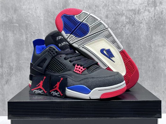  [plus-size shoes] Air @j4 Rare  Air “Laser” Black/Gray Mid-Top Retro Basketball Shoes 28675783