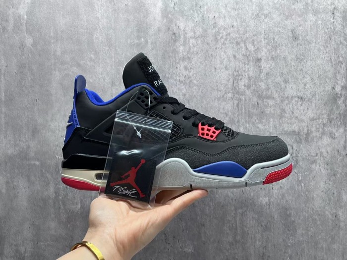  [plus-size shoes] Air @j4 Rare  Air “Laser” Black/Gray Mid-Top Retro Basketball Shoes 28675783