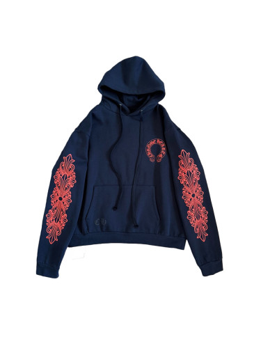1:1 quality version Red Horseshoe Flower Arm Print Fleece Hoodie 28679121