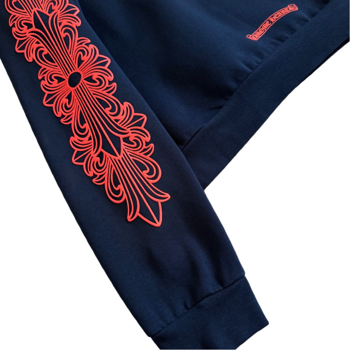 1:1 quality version Red Horseshoe Flower Arm Print Fleece Hoodie 28679121