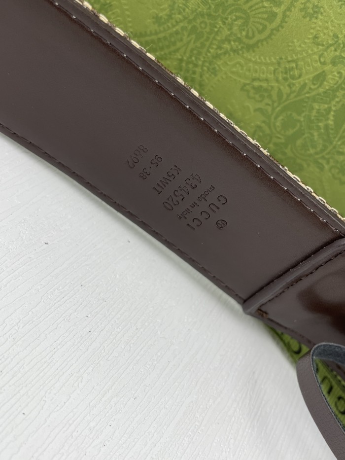 Classic Embroidered Letter Flowers Leather Belt【Width 3.8cm】 5 colors 28678832