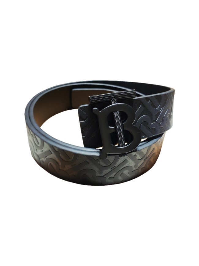 Classic Logo Silver Buckle Embossed Leather Belt【Width 3.5cm】 28678833