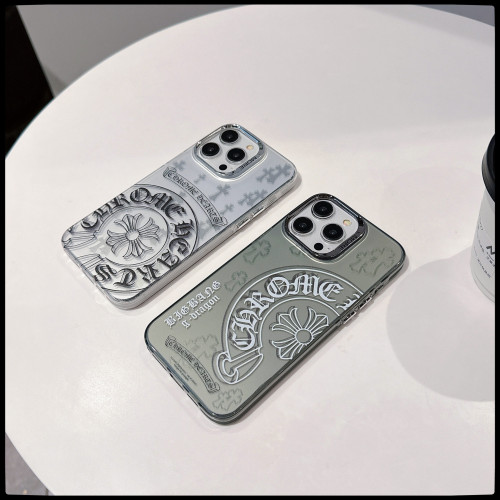 Cross Flower Horsehoe Print Mirror Colored Silver Phone Case 9 colors 28678805