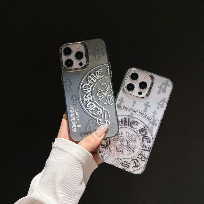 Cross Flower Horsehoe Print Mirror Colored Silver Phone Case 9 colors 28678805