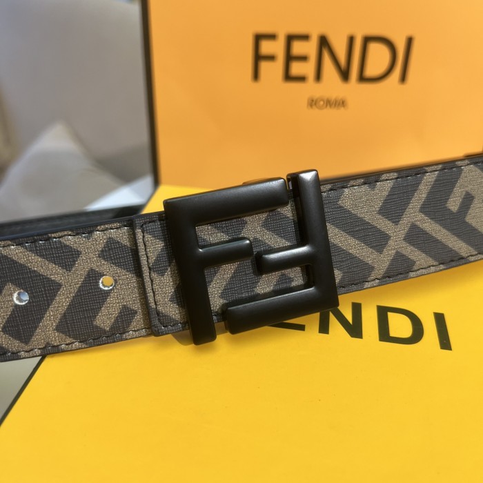 Sandblasted Letter Logo Embossed Leather Belt【Width 3.5cm】 28680600