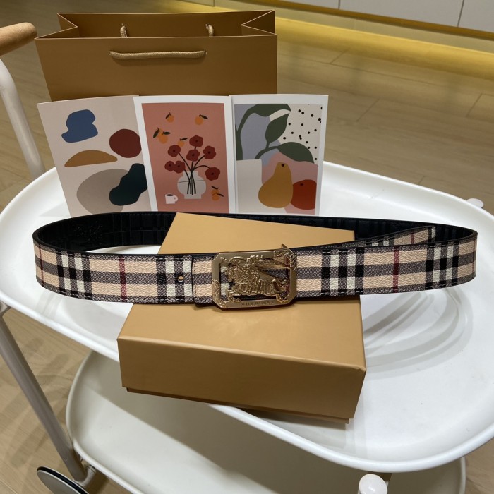 Golden Horse Buckle Embossed Belt【Width 3.5cm】 28680597