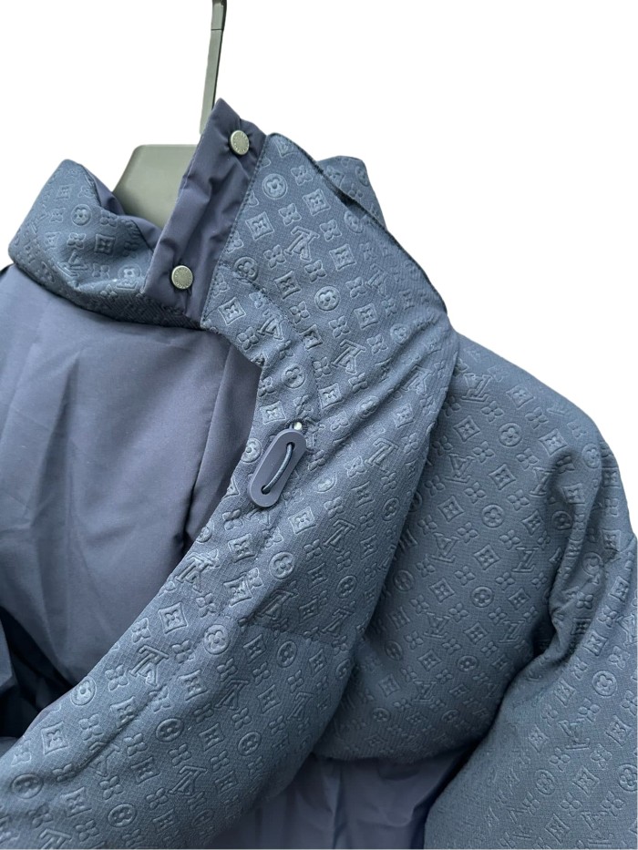 1:1 quality version Detachable Hooded Jacquard Down Jacket 2 colors 28685223