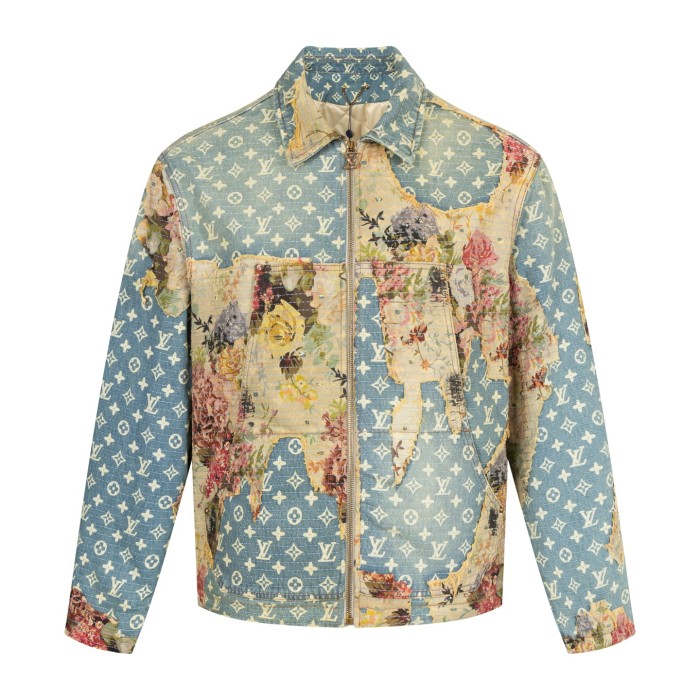 1:1 quality version Rose Floral Patchwork Denim Cotton Jacket 28685164