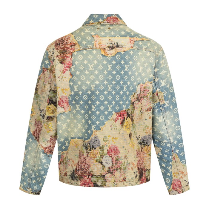 1:1 quality version Rose Floral Patchwork Denim Cotton Jacket 28685164