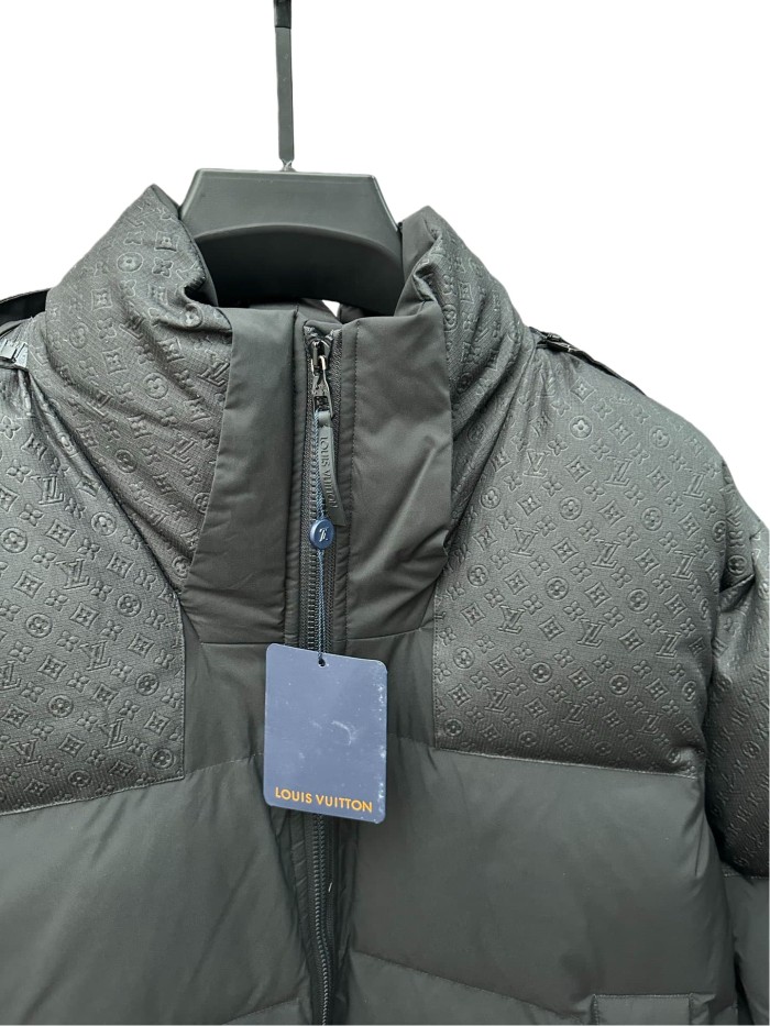 1:1 quality version Detachable Hooded Jacquard Down Jacket 2 colors 28685223