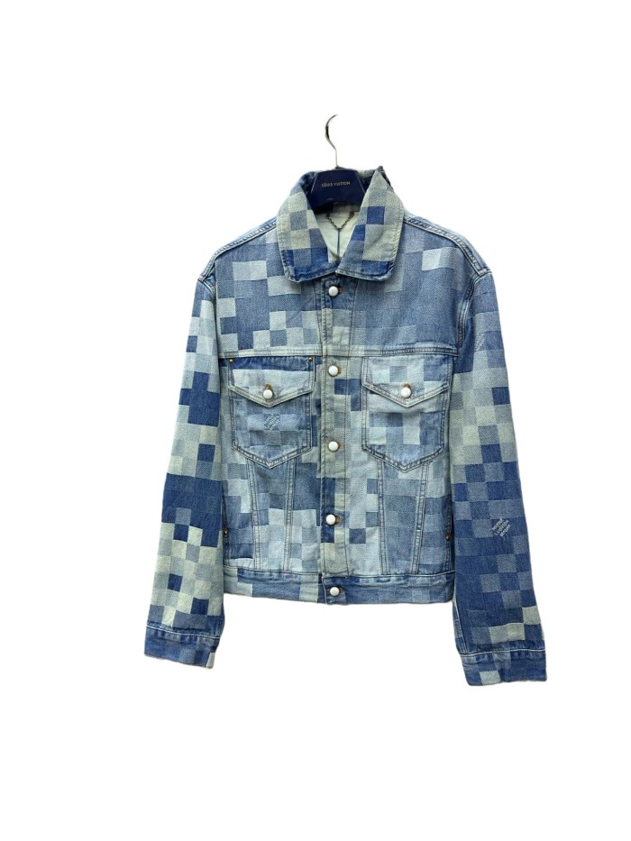 1:1 quality version Checkered Mosaic Denim Jacket 28685212