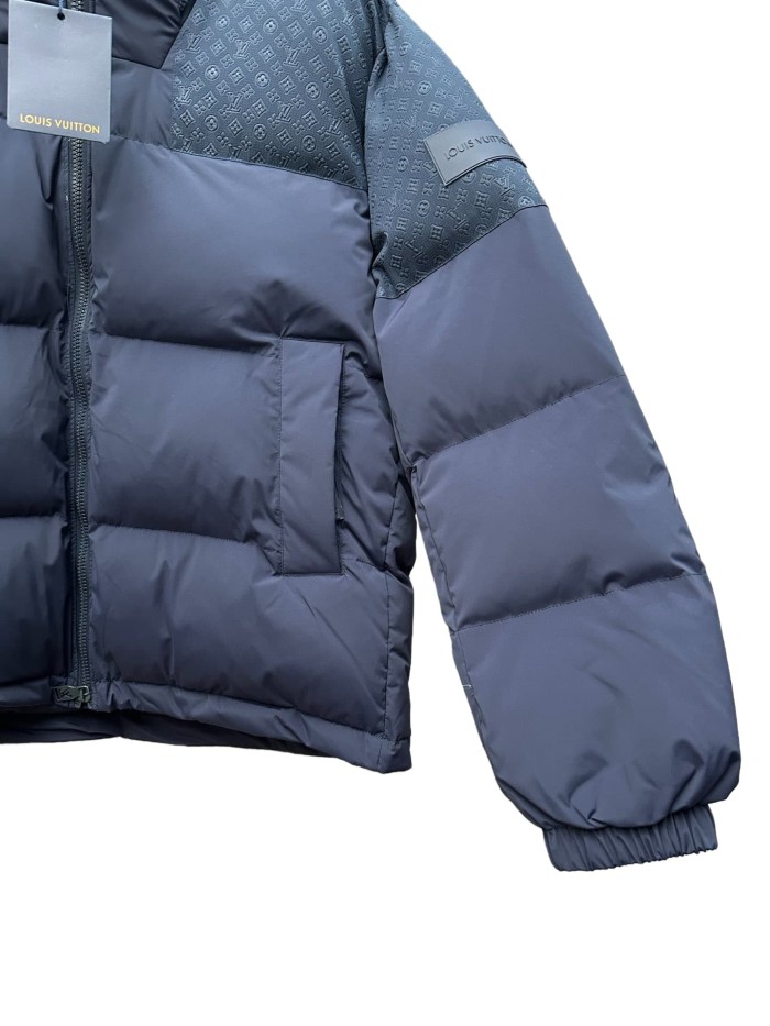 1:1 quality version Detachable Hooded Jacquard Down Jacket 2 colors 28685223