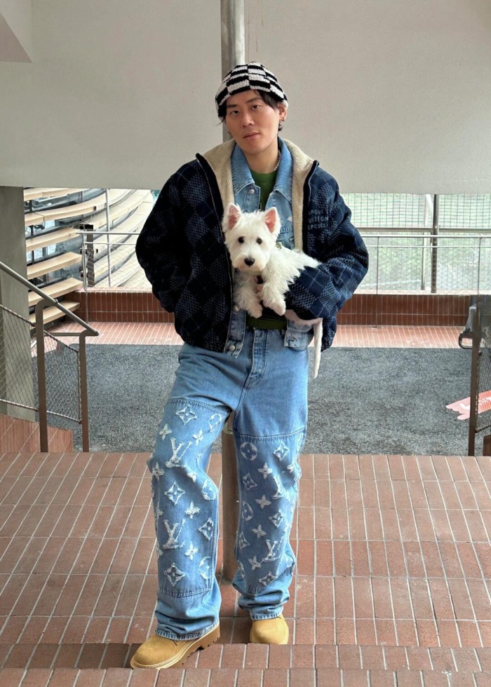 1:1 quality version Boxy White Logo Embroidered Jeans 28687463