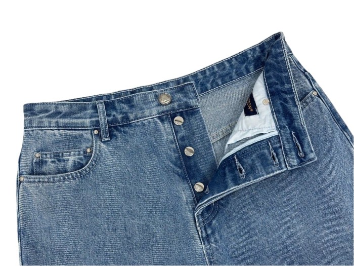 1:1 quality version Boxy White Logo Embroidered Jeans 28687463
