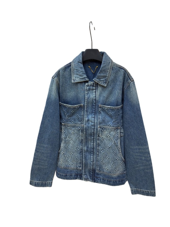 1:1 quality version Embroidered Patch Pocket Denim Jacket 28687456