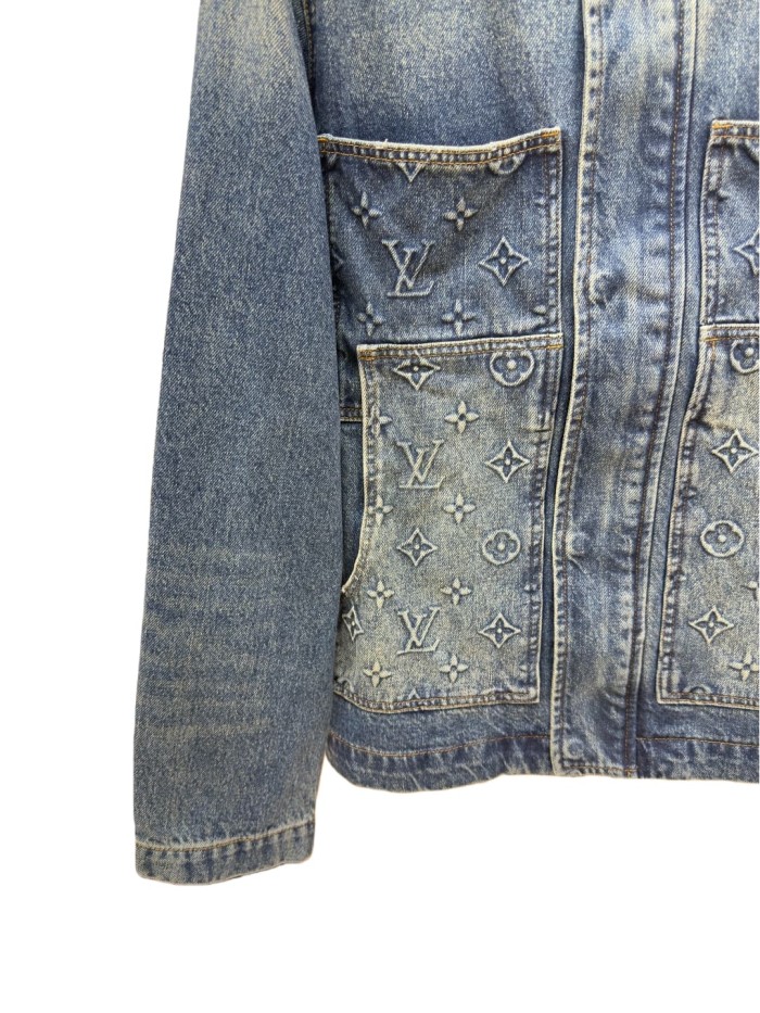 1:1 quality version Embroidered Patch Pocket Denim Jacket 28687456