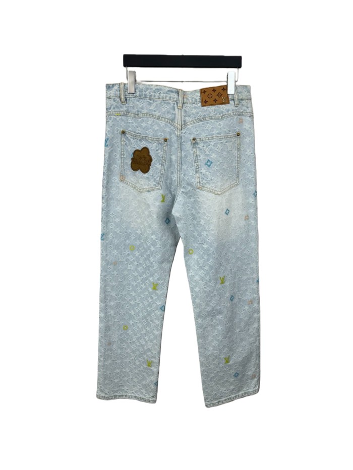 1:1 quality version Embroidered Trimmed Pocket Jeans 28687460