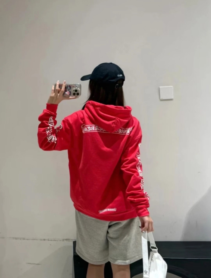 1:1 quality version Sanskrit Print Hoodie Watermelon Red 28687339