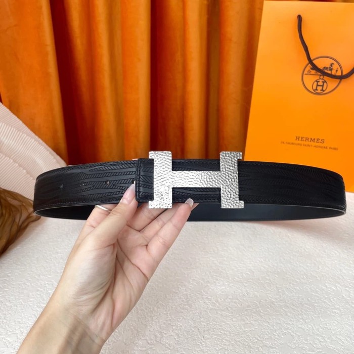 1:1 quality version Forged H-shaped Buckle Double-sided Belt【Width 3.8 cm】3 colors 28688397