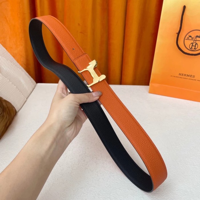 1:1 quality version Metal Horse Buckle Double-sided Belt【Width 3.2 cm】2 colors 28688396