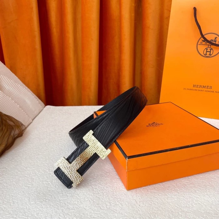 1:1 quality version Forged H-shaped Buckle Double-sided Belt【Width 3.8 cm】3 colors 28688397