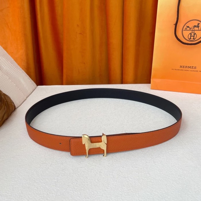 1:1 quality version Metal Horse Buckle Double-sided Belt【Width 3.2 cm】2 colors 28688396