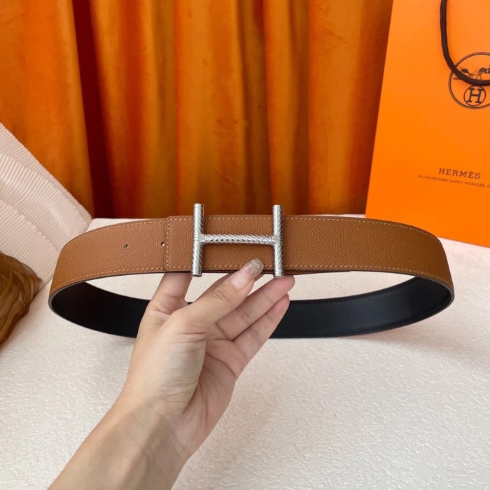 1:1 quality version Metal Thread Buckle Double-sided Belt【Width 3.8 cm】4 colors 28688398